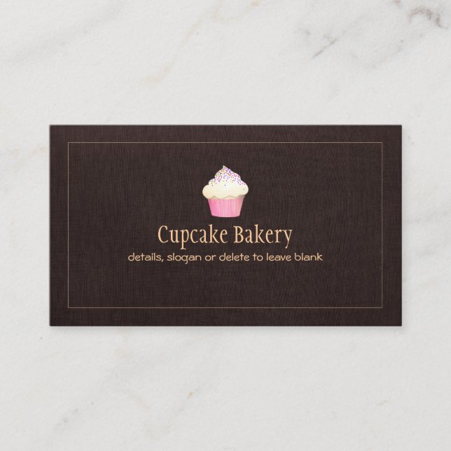 Cupcake Catering Bakery Pastry Chef Business Card (Front)