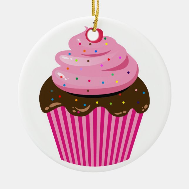 Cupcake Ceramic Ornament (Front)