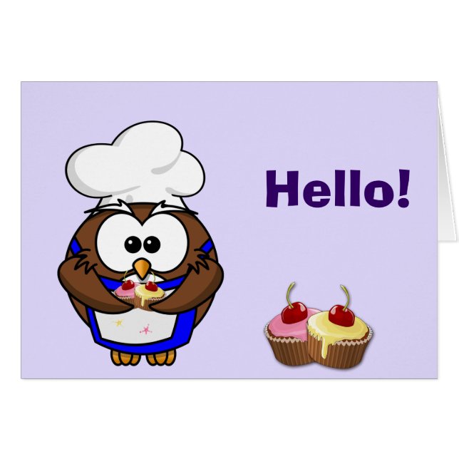 cupcake chef owl (Front Horizontal)