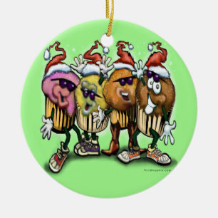 CupCake Christmas Ceramic Ornament