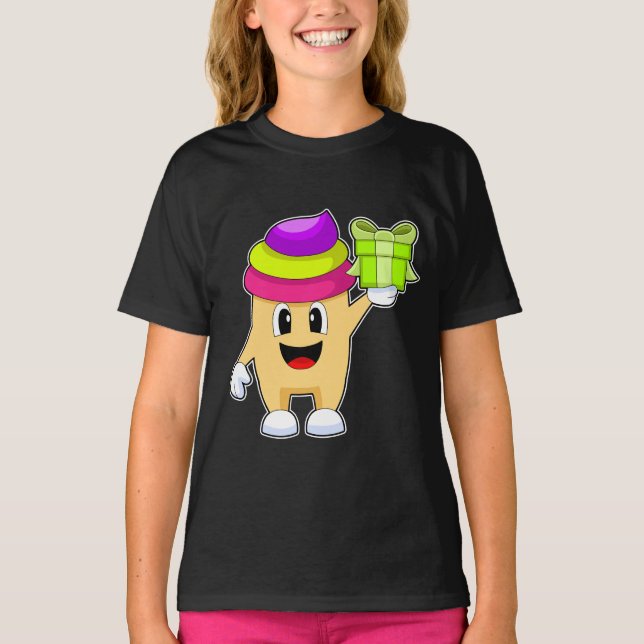 Cupcake Christmas Package T-Shirt (Front)