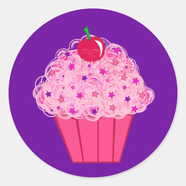 Cupcake Classic Round Sticker (Front)
