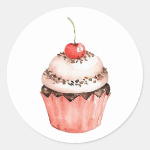 Cupcake Classic Round Sticker