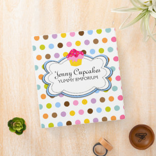 Cupcake Cloud and Colourful Dots Recipe Binder