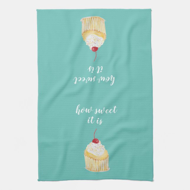 Cupcake Comme Il Est Doux Serviette De Cuisine (Vertical)