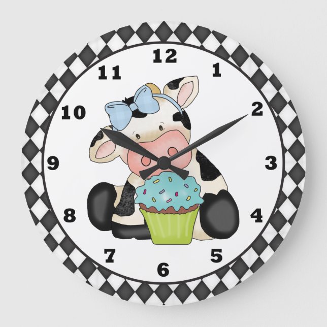 Cupcake Cow Clock (Front)