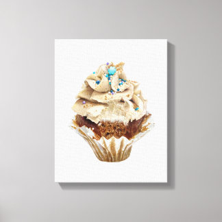 Cupcake Crayon dessiné à la main en toile d'art
