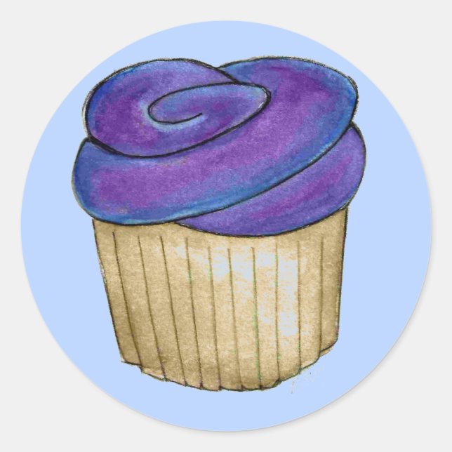 Cupcake Cupcake violet congelé Stickers de foie (Devant)