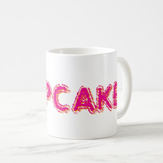 Cupcake Custom Pink Text Coffee Mug (Front Right)