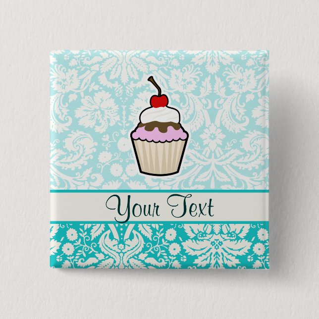 Cupcake; cute 2 inch square button (Front)