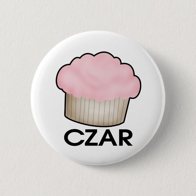 Cupcake Czar 2 Inch Round Button (Front)