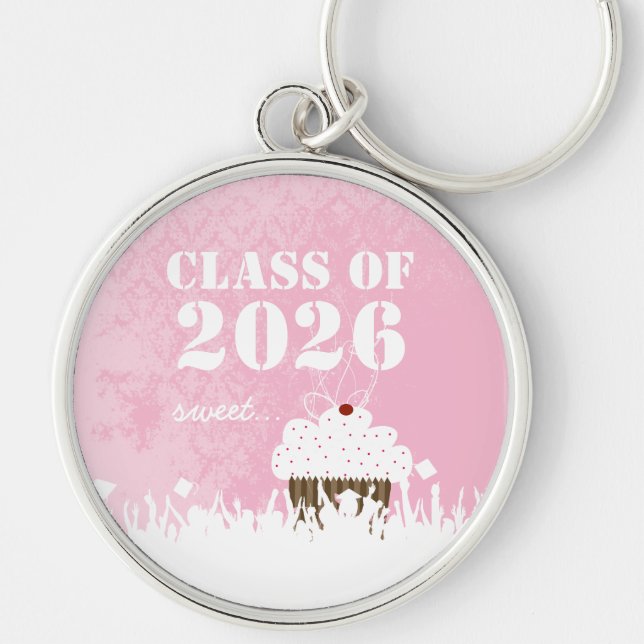 Cupcake Damask Class of Sweet Keychain Tossing Cap (Front)