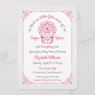 Cupcake de sucre et d'épices Invitation de douche 