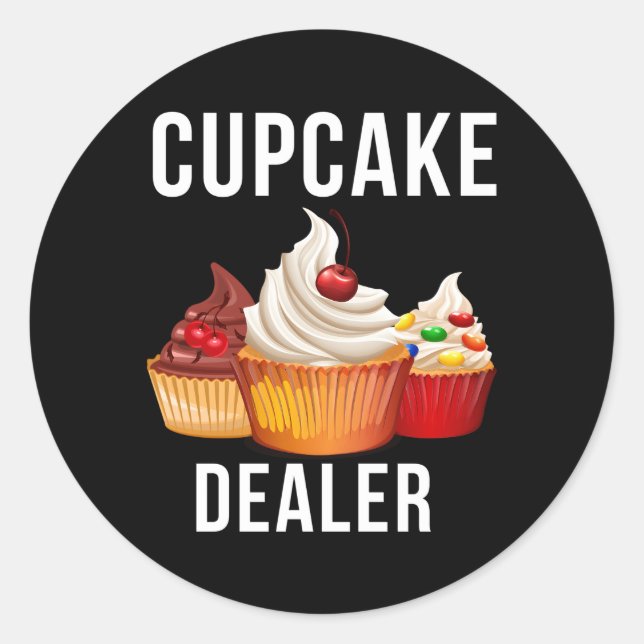 Cupcake Dealer Baker Pastry Baking Classic Round Sticker (Front)