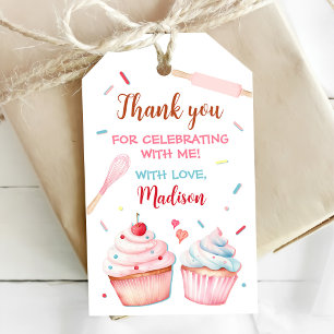 Cupcake Decorating Party Cute Baking Girl Birthday Gift Tags