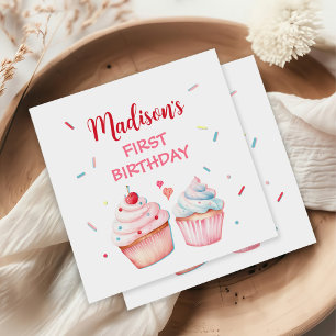 Cupcake Decorating Party Cute Baking Girl Birthday Napkin