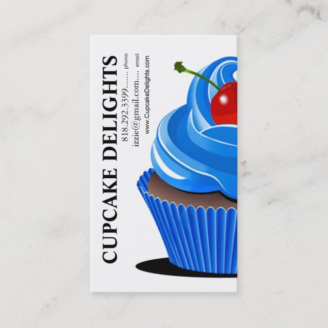 Cupcake Delights - Confections Desserts Pastries Business Card (Front)