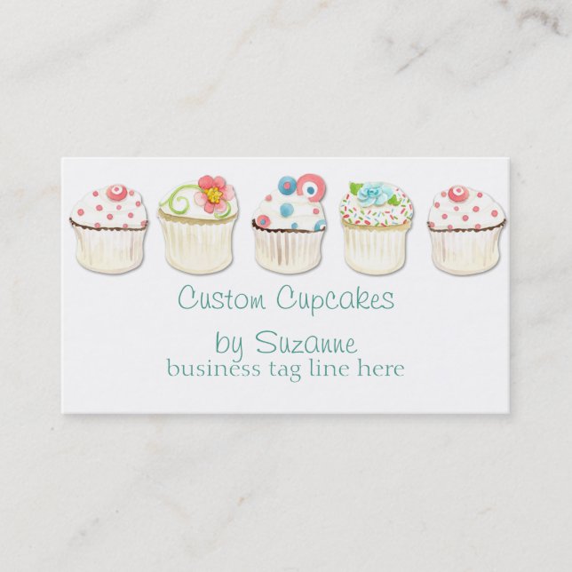 Cupcake Dessert Baking Bakery Business Identity Business Card (Front)