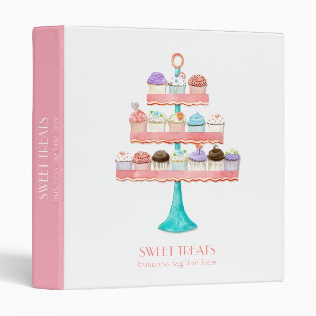 Cupcake Dessert Baking Bakery Business Package Binder (Front/Spine)
