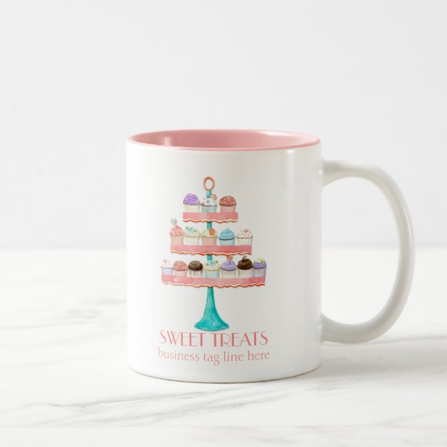 Cupcake Dessert Baking Bakery Business Package Two-Tone Coffee Mug (Right)