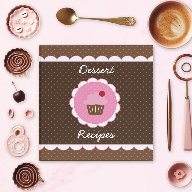 Cupcake Dessert Polka Dot Recipe Binder (Creator Uploaded)