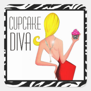 "Cupcake DIVA" Square Sticker