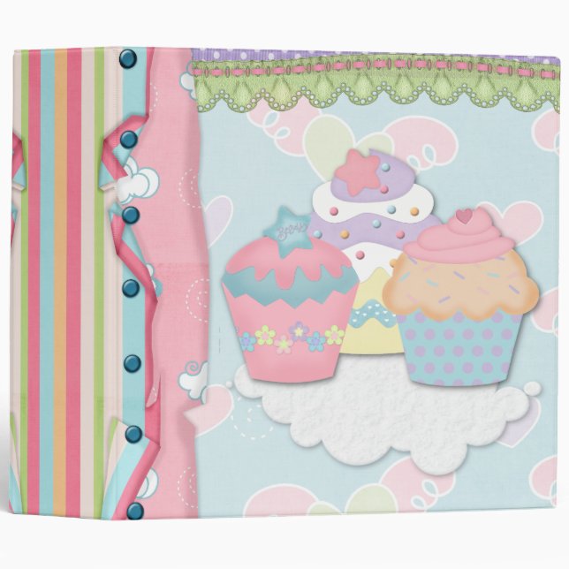 Cupcake Dreams Recipe Notebook Binder (Front/Spine)