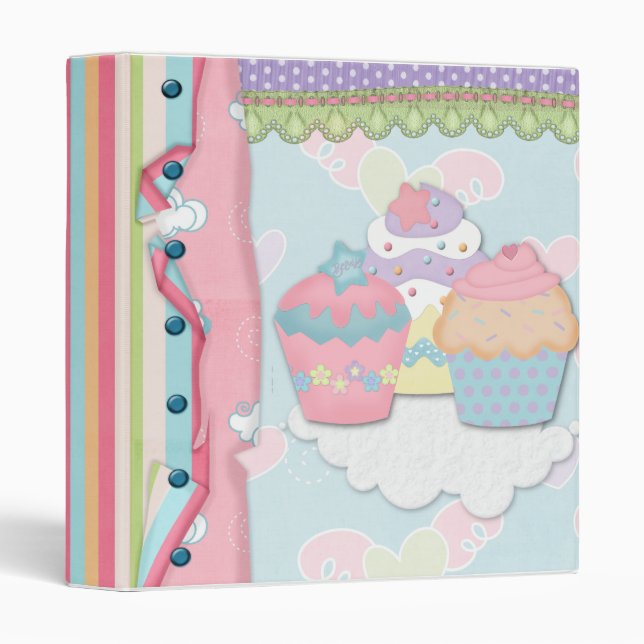 Cupcake Dreams Recipe Notebook Binder (Front/Spine)