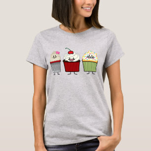 Cupcake family icing sprinkles cherry cakes heart T-Shirt