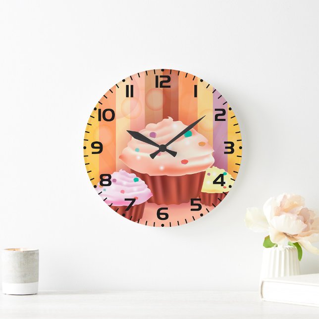 Cupcake Fantasy Colourful Sweet Treats  Large Clock (Creator Uploaded)
