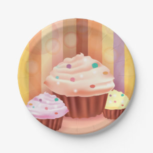 Cupcake Fantasy Colourful Sweet Treats Paper Plate