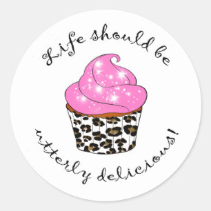 Cupcake Favour Box Classic Round Sticker