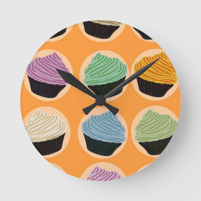 Cupcake Flavours Round Clock (Front)