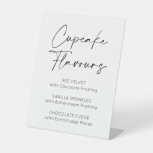 Cupcake Flavours Wedding Events Pedestal Sign