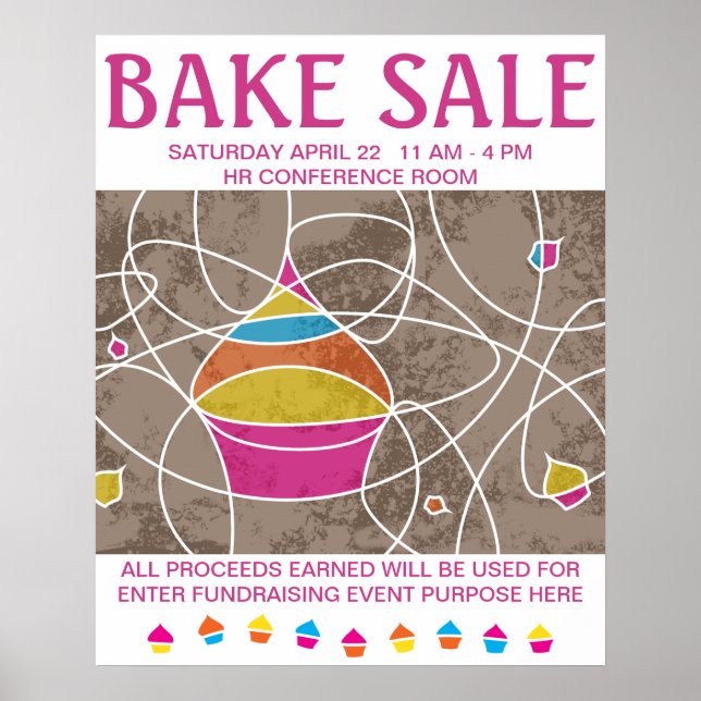 CUPCAKE formes bake sale poster (Devant)