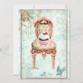 Cupcake French Victorian Invitation