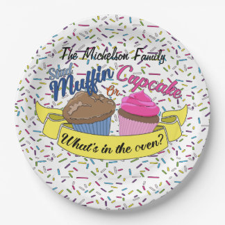 CupCake Gender Reveal Paper Plate