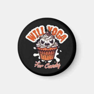Cupcake Halloween idea for Moms Yoga Magnet