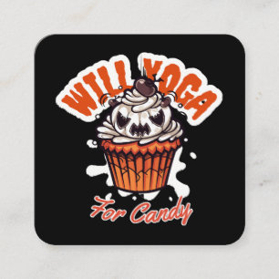 Cupcake Halloween idea for Moms Yoga Square Business Card