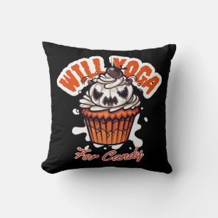 Cupcake Halloween idea for Moms Yoga Throw Pillow