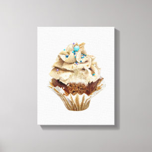 Cupcake Hand-drawn Pencil Crayon Art Canvas Print