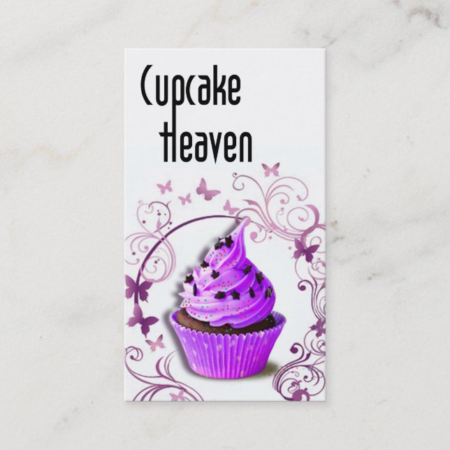 "Cupcake Heaven" - Confections Desserts Pastries Business Card (Front)