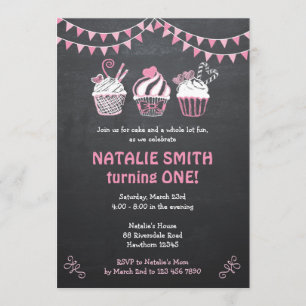 Cupcake Invitation / Chalkboard Cupcake invitation