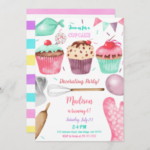 Cupcake Invitation d'anniversaire
