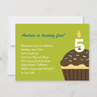 Cupcake Invitation d'anniversaire - Lime