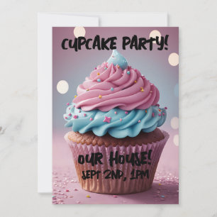 CUPCAKE KIDS BIRTHDAY PARTY CUSTOM Invitations