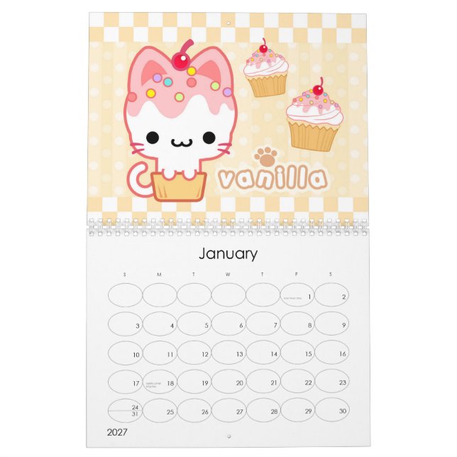 Cupcake Kitties Calendar (Jan 2027)