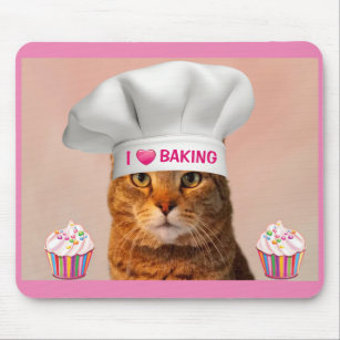 Cupcake Kitty I Love Baking Mouse Pad