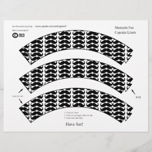 Cupcake Liners - Moustache Fun