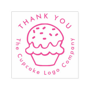 cupcake logo design self-inking stamp